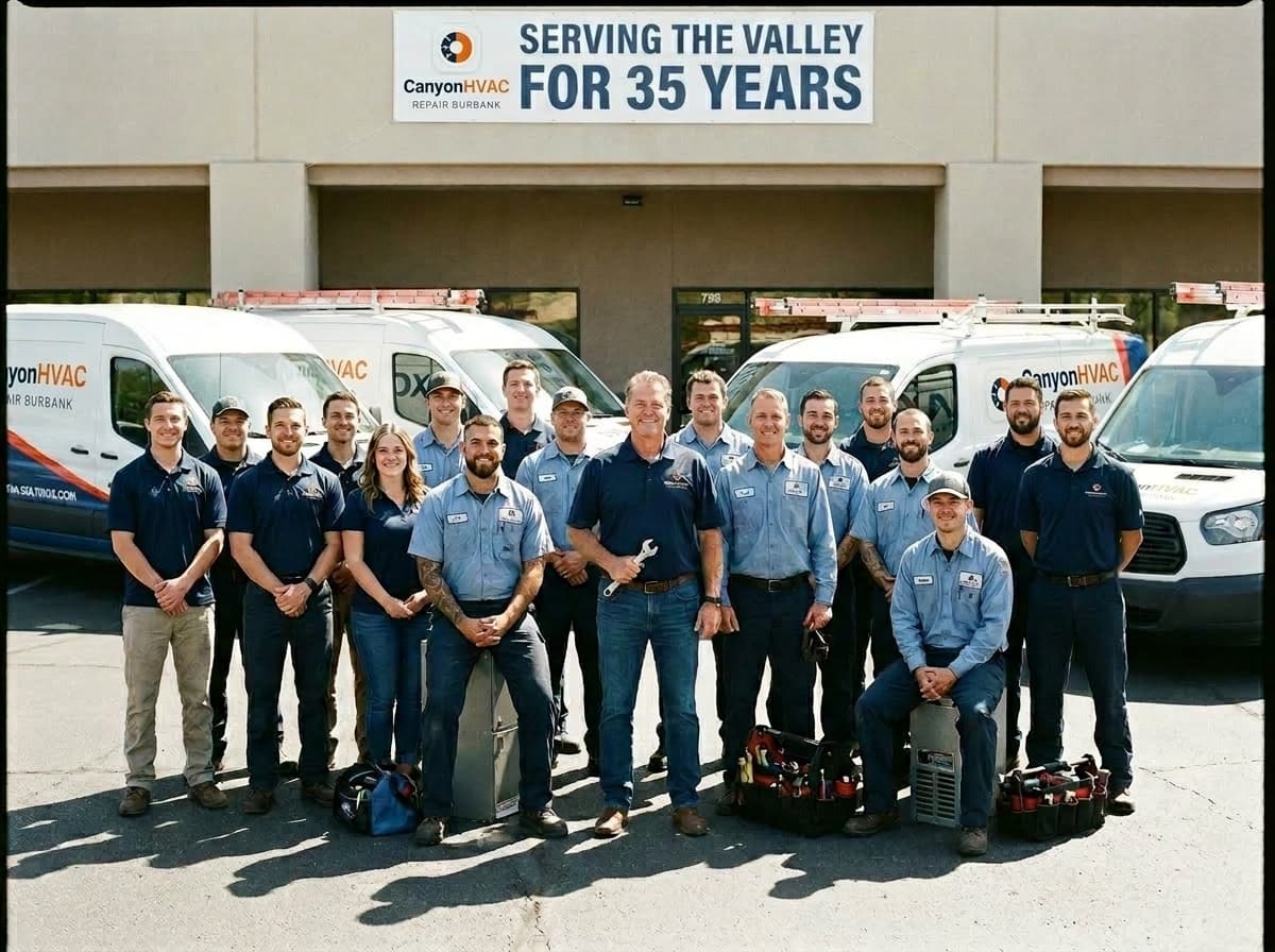 Canyon HVAC team photo used for Studio City service area pages