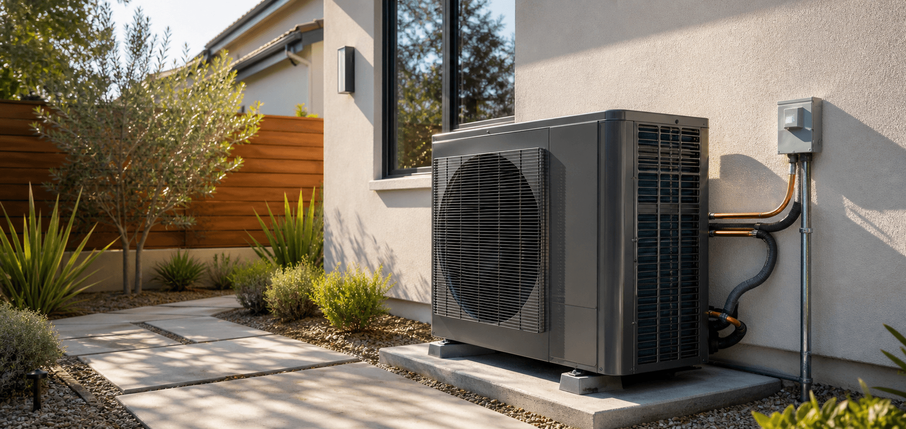 New outdoor air conditioner installation at a Burbank home