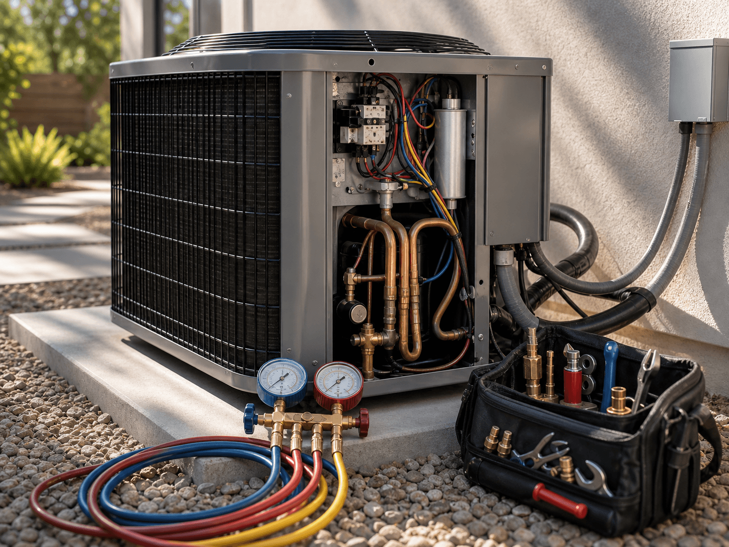 New residential furnace installation in a Burbank mechanical room